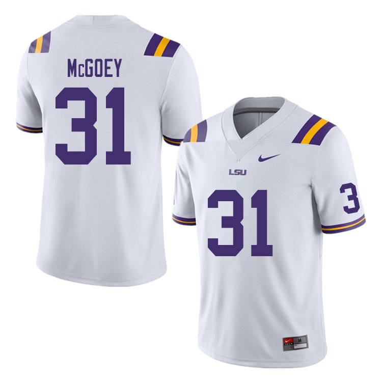 Men #31 Thomas McGoey LSU Tigers College Football Jerseys Sale-White